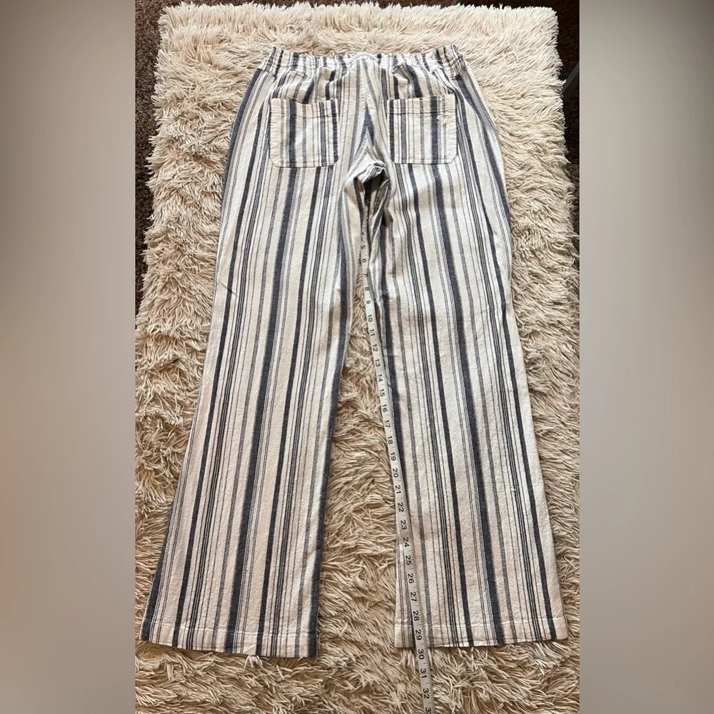 Roxy Blue & White Oceanside Stripe Flare Beach Linen Blend, XL - Picture 12 of 14
